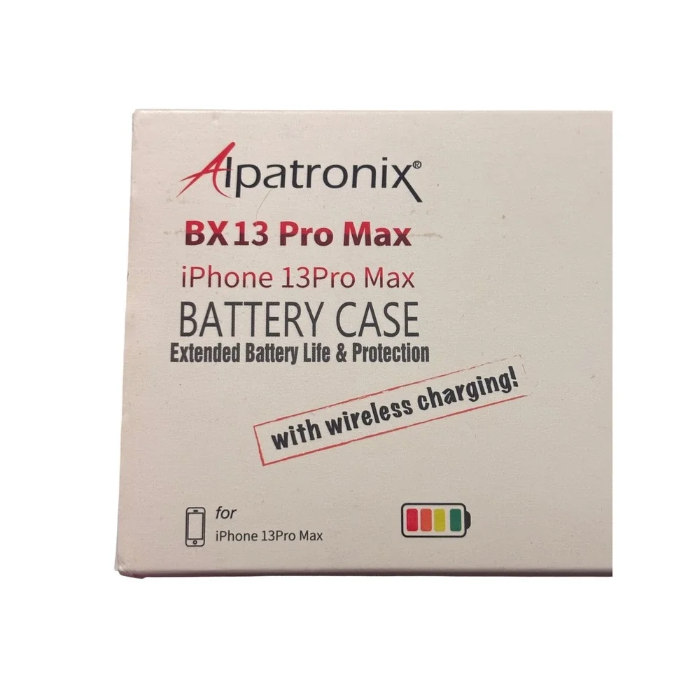 Alpatronix iPhone 13 Pro Max Battery Case BX13 Pro‎ Max Black Wireless Charging